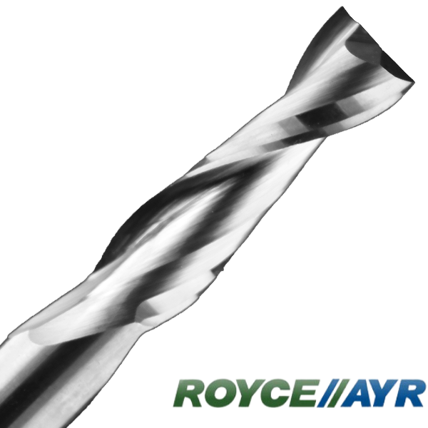 Royce//Ayr - R52-024 Upcut (Aluminium & plastique dur) 2 flutes - D: 1/8" B: 1/2" d: 1/4" L:2"