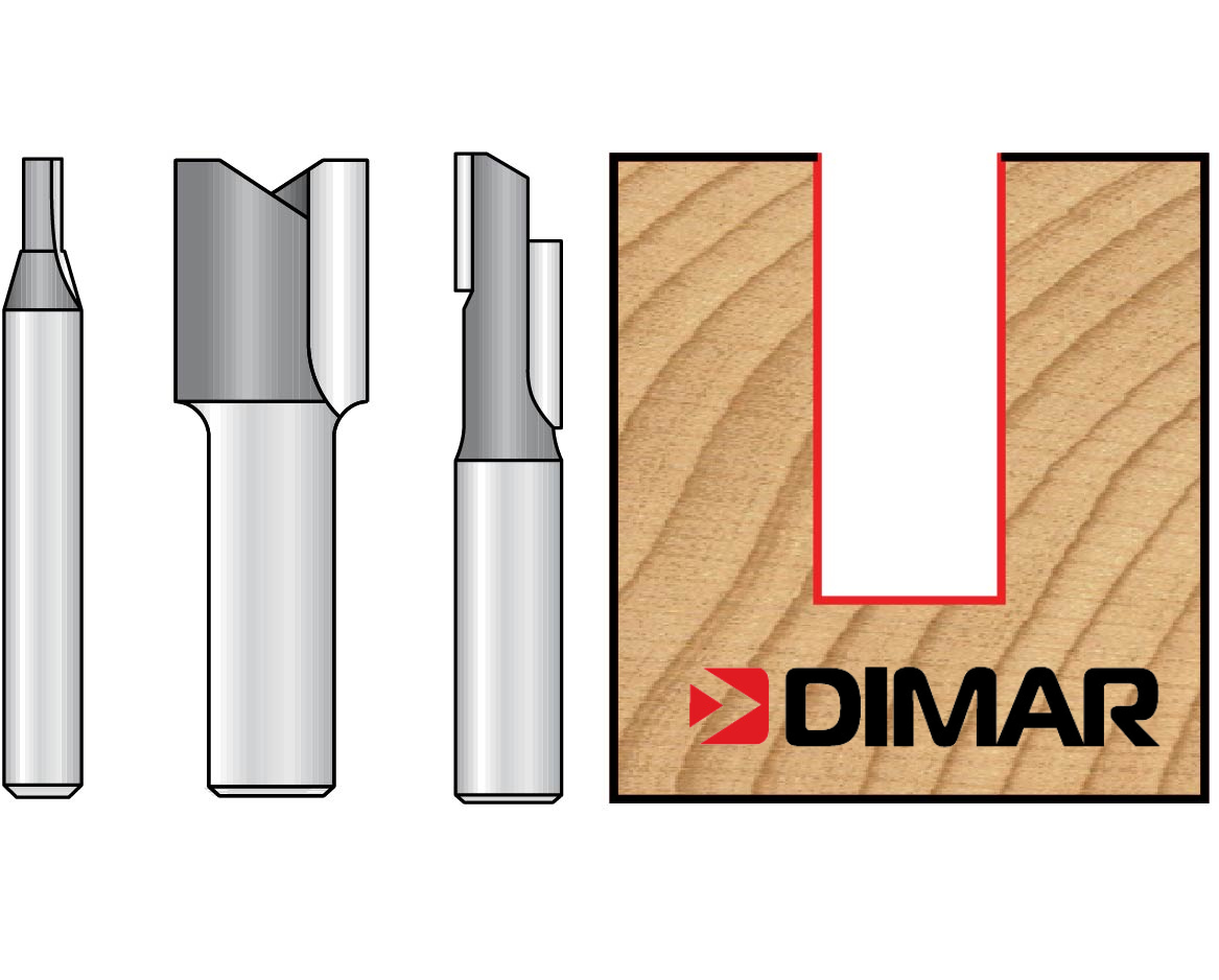 Dimar - 107R Mèche droite 2 flutes - D: 3/4